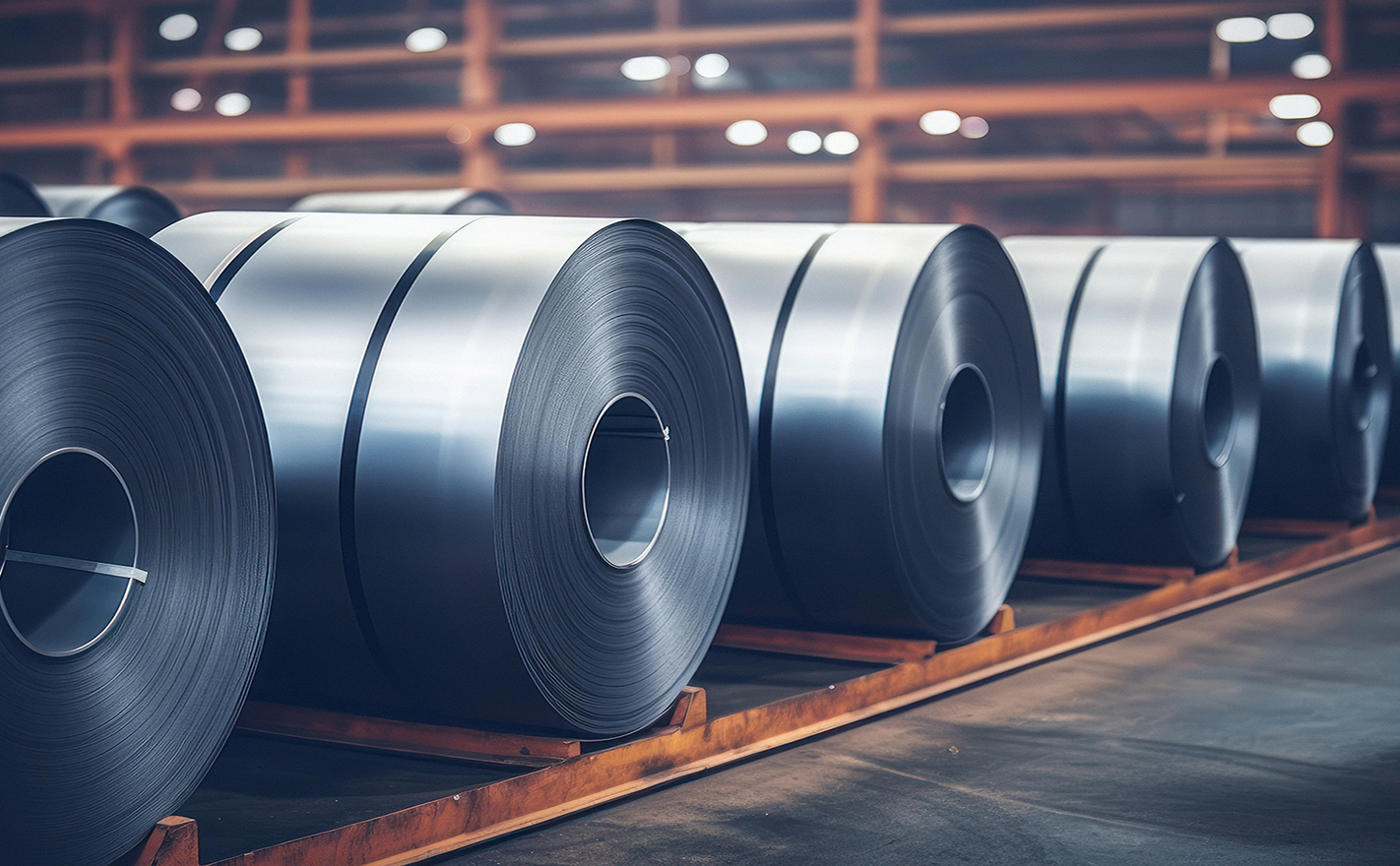 roll of carbon steel sheets at factory. roll of carbon steel sheets at factory.